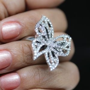 14kt Gold Dipped Pave White Topaz Statement Ring